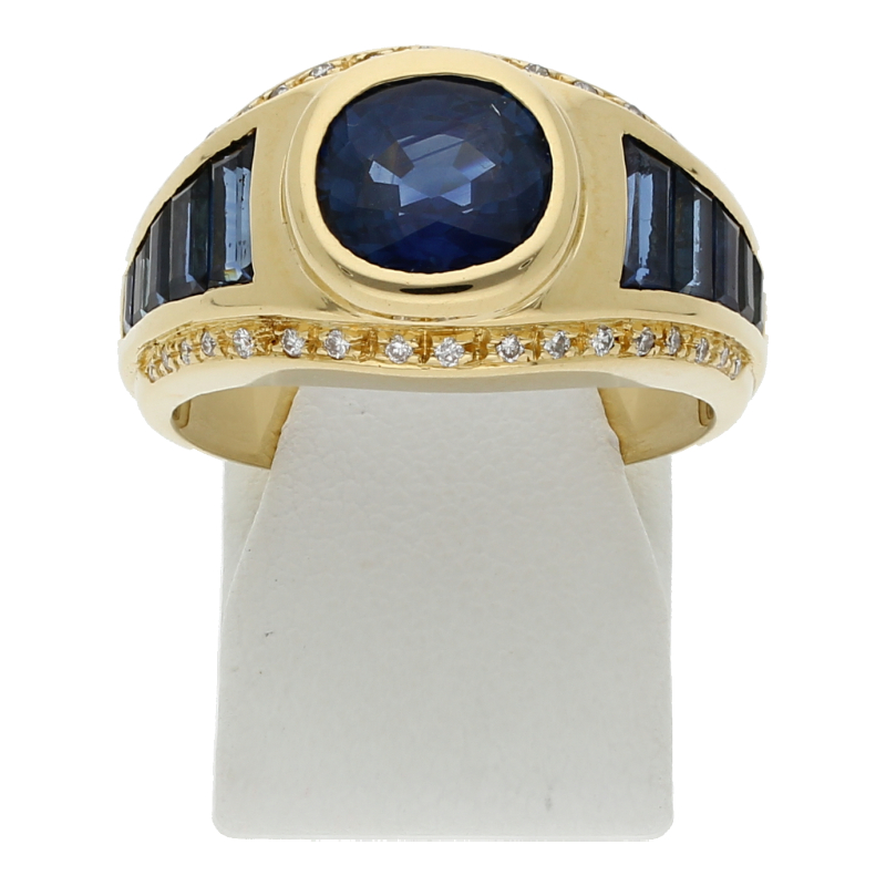 Saphir Brillant Ring mit Expertise 750/ 18 K Gold