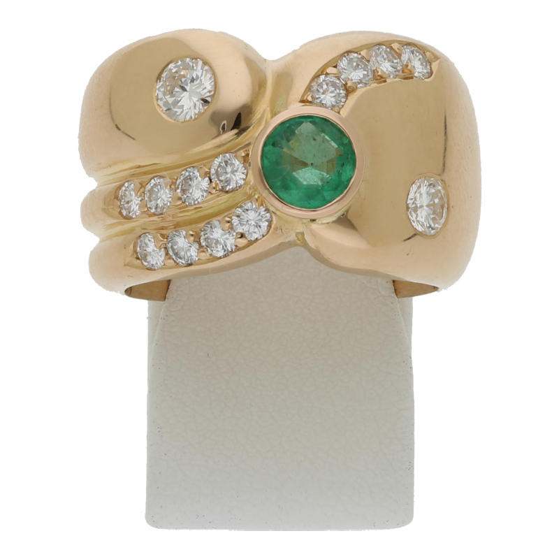 Smaragd Brillant Ring 750/ 18 K Gold