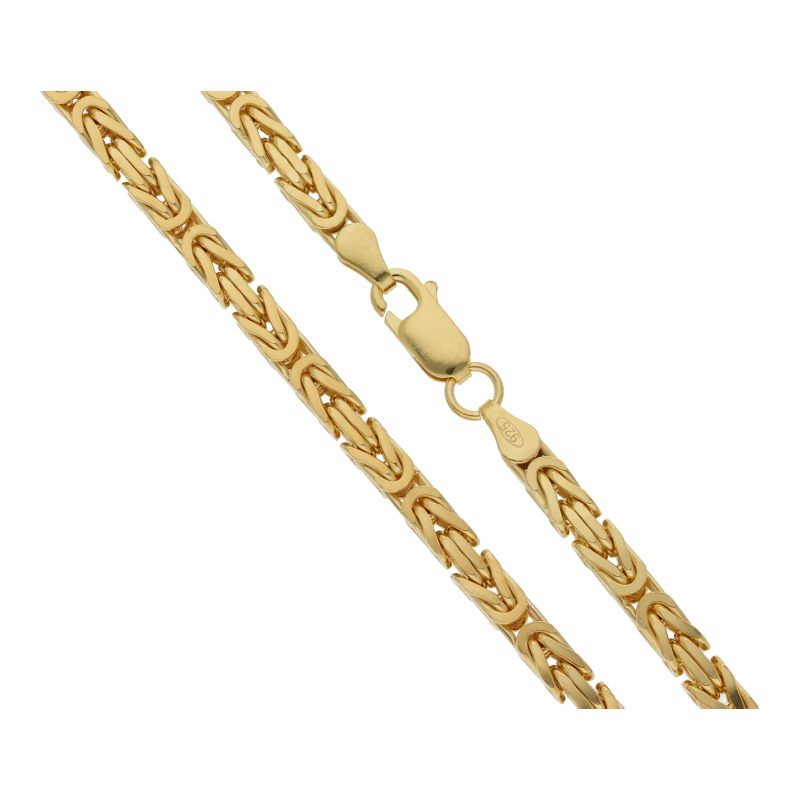 Halskette 925 Silber-vergoldet Königskette Breite 3,5 mm Länge 55 cm