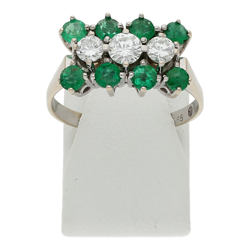 Smaragd Brillant Ring 585/ 14 K Gold