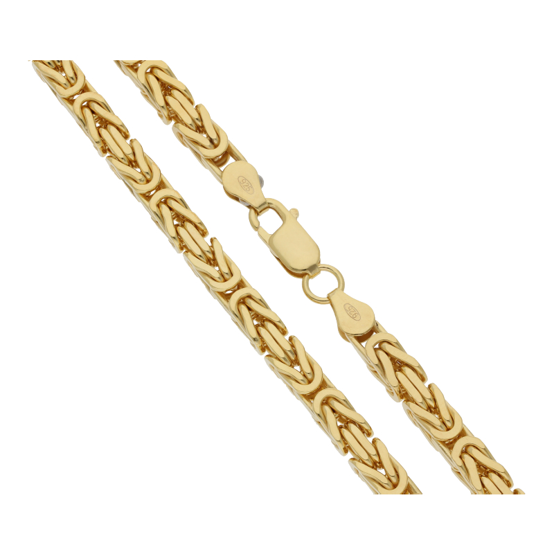 Halskette 925 Silber-vergoldet Königskette Breite 4,7 mm Länge 60 cm