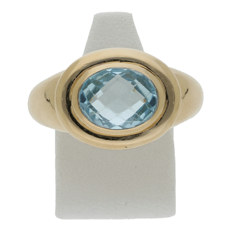 Blautopas Ring 585/ 14 K Gold