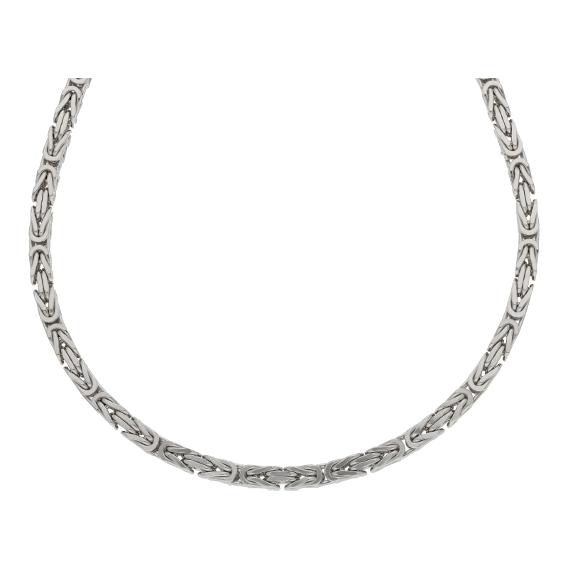 Halskette 925 Silber rhodiniert Königskette Breite 3,5 mm Länge 55 cm