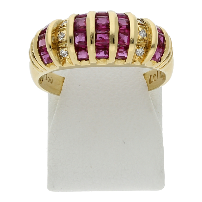 Rubin Brillant Ring 750/ 18 K Gold