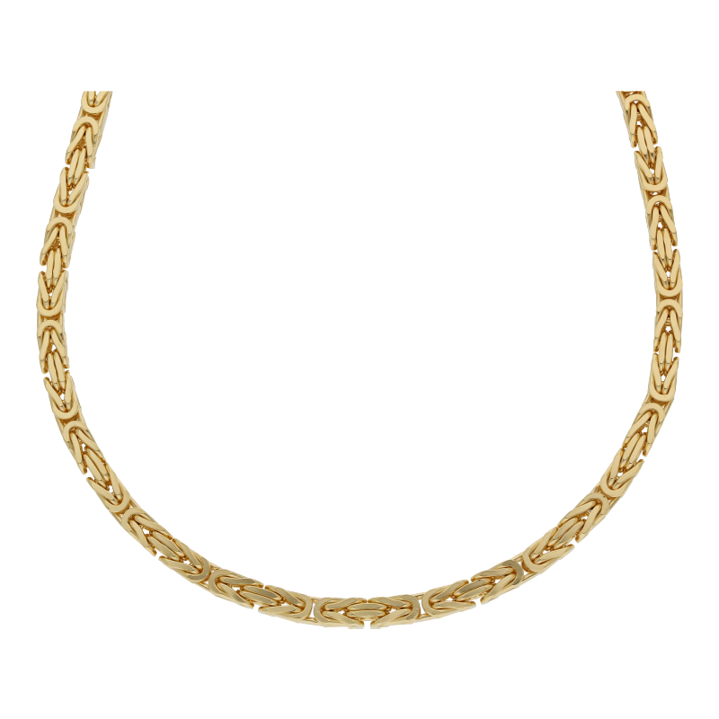 Halskette 925 Silber-vergoldet Königskette Breite 3,5 mm Länge 60 cm