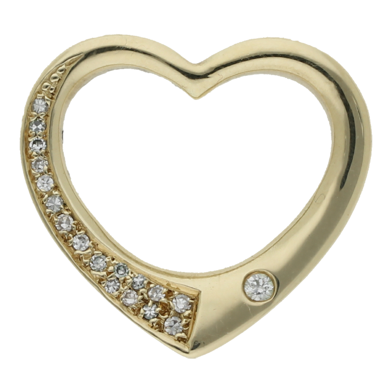 Brillant Diamant Herz Anhänger 585/ 14 K Gold