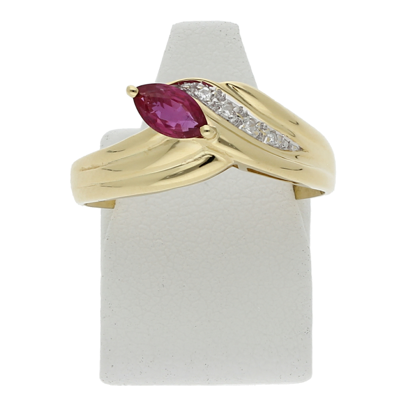 Rubin Diamant Ring 585/ 14 K Gold
