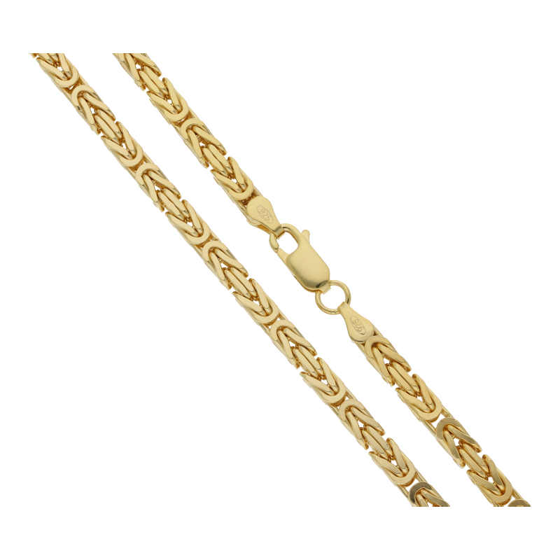 Halskette 925 Silber-vergoldet Königskette Breite 3,5 mm Länge 60 cm