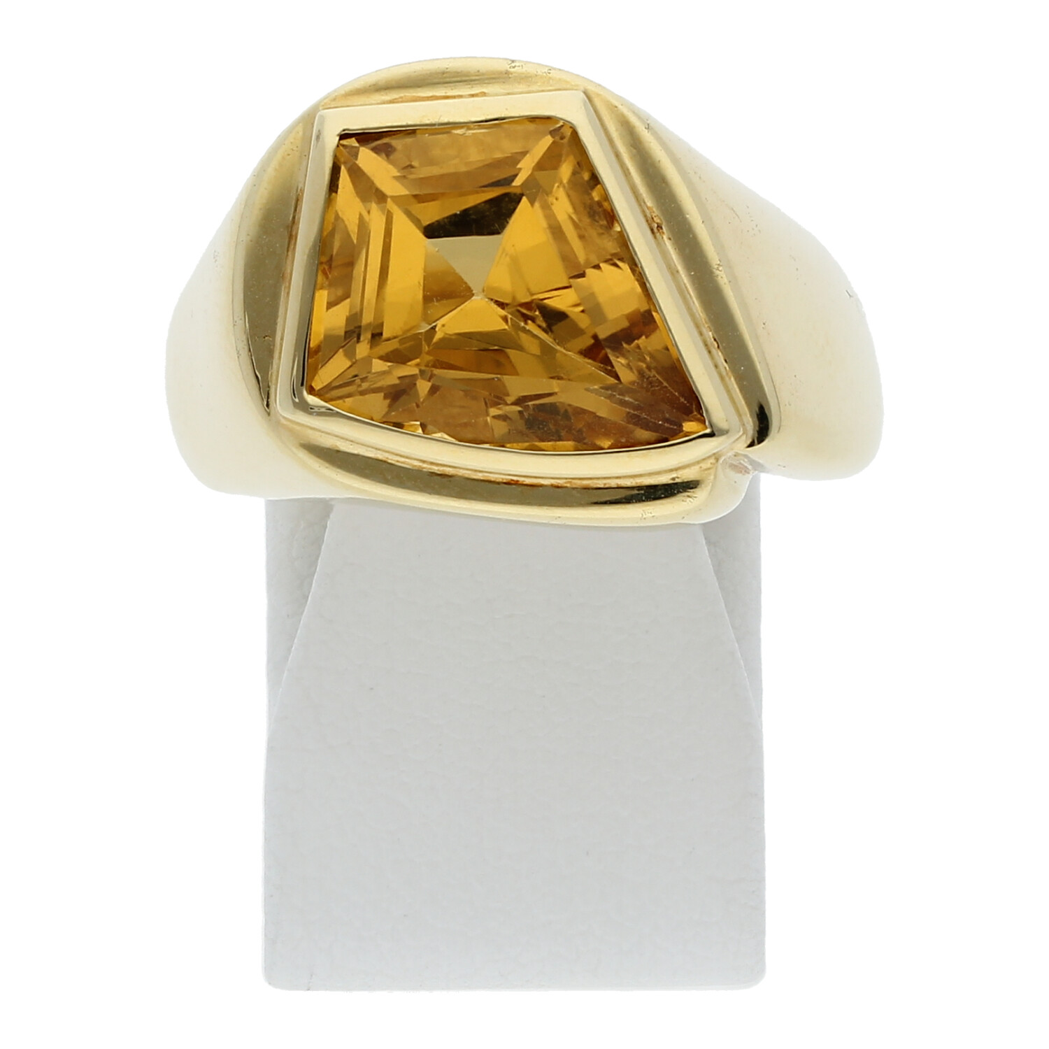 Citrin Ring 585 Gold modernes Design