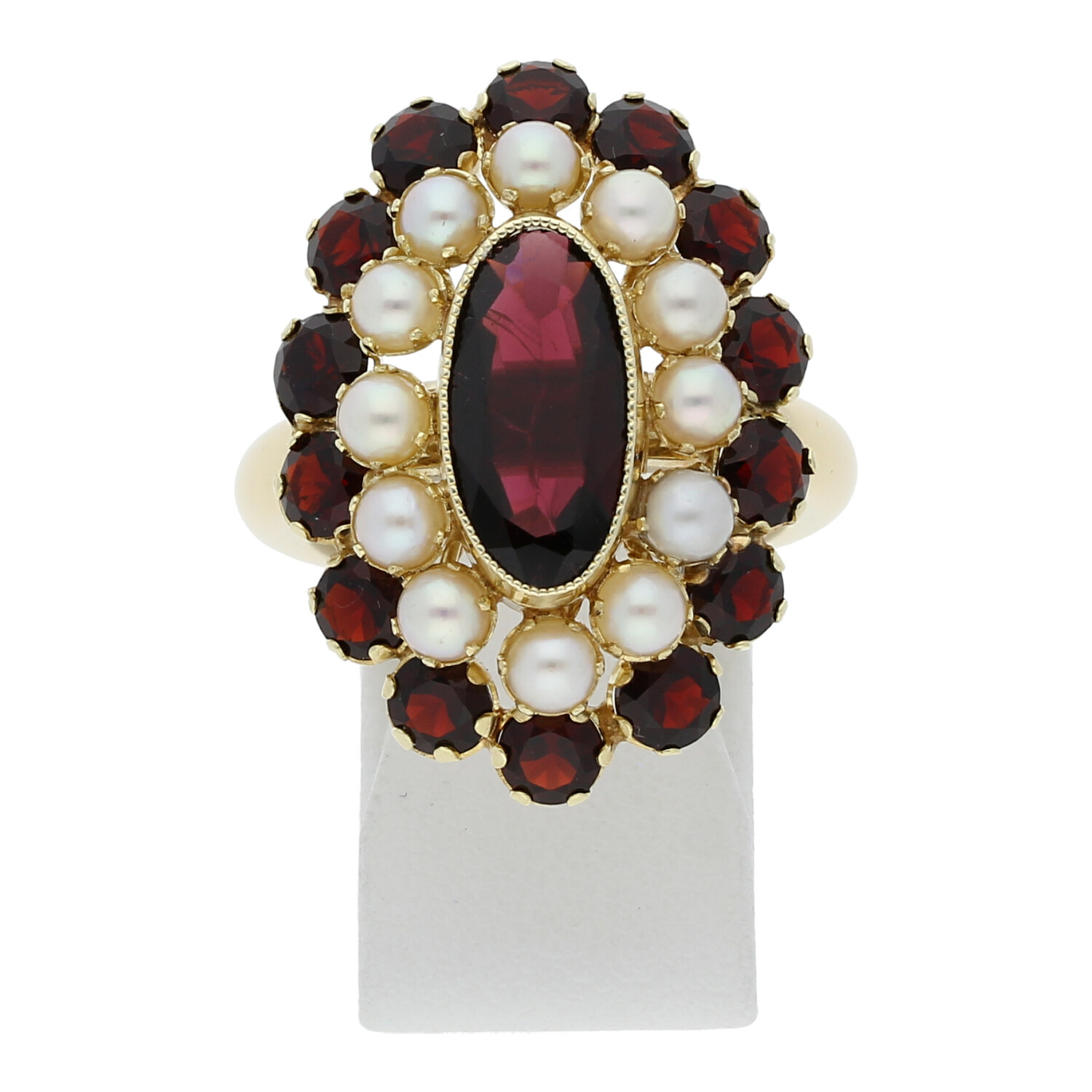 Granat Perlen Ring 585 Gold