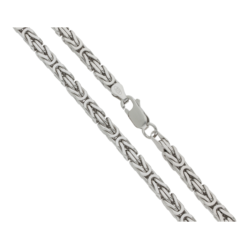 Halskette 925 Silber rhodiniert Königskette Breite 3,6 mm Länge 60 cm