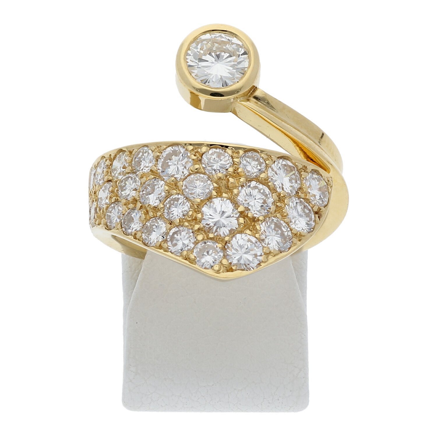 Diamant Ring 3,2 ct Brillant 18 K 750 Gelbgold